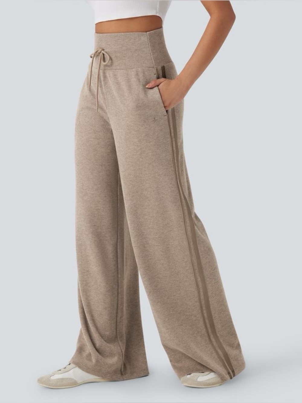 Halara ribbed knit wide leg pants